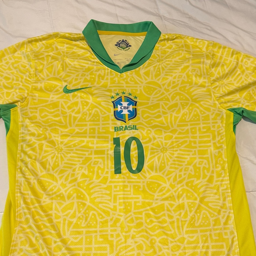 Nike Brazil Yellow and Green Soccer Jersey